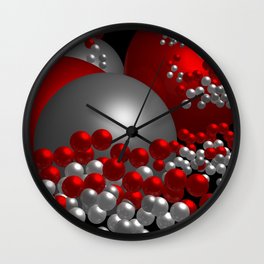 3D in red, white and black -10- Wall Clock