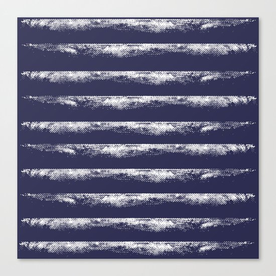 Irregular Stripes Dark Blue Canvas Print