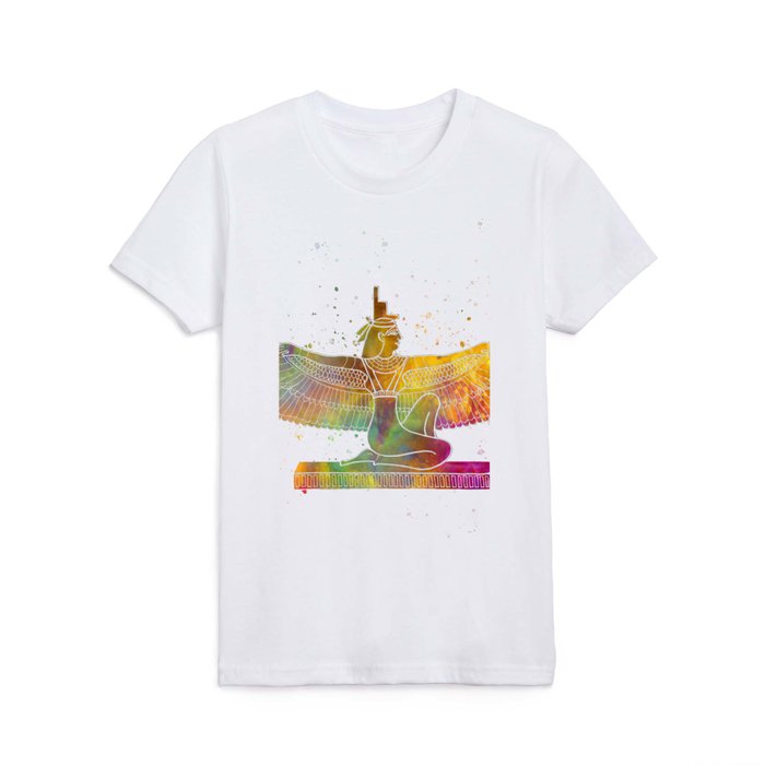 Egyptian goddess isis in watercolor Kids T Shirt