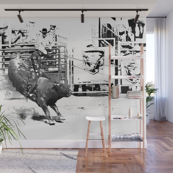 Rodeo Bull Riding Champ Wall Mural