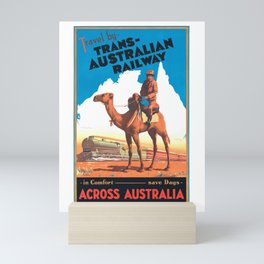 1933 AUSTRALIA Trans Australian Railway Travel Poster Mini Art Print