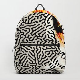 girl on blak and white pattern Backpack | Pattern, Art, Floral, Graphicdesign, Pop Art, Black And White, Rose, Digital, Girl 