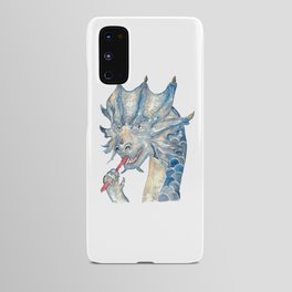 Dragon brushing teeth painting watercolour Android Case