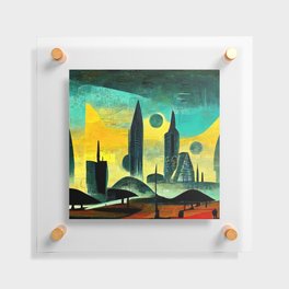 Abstract Futuristic Cityscape Floating Acrylic Print