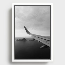 Airplane window view photo Framed Canvas