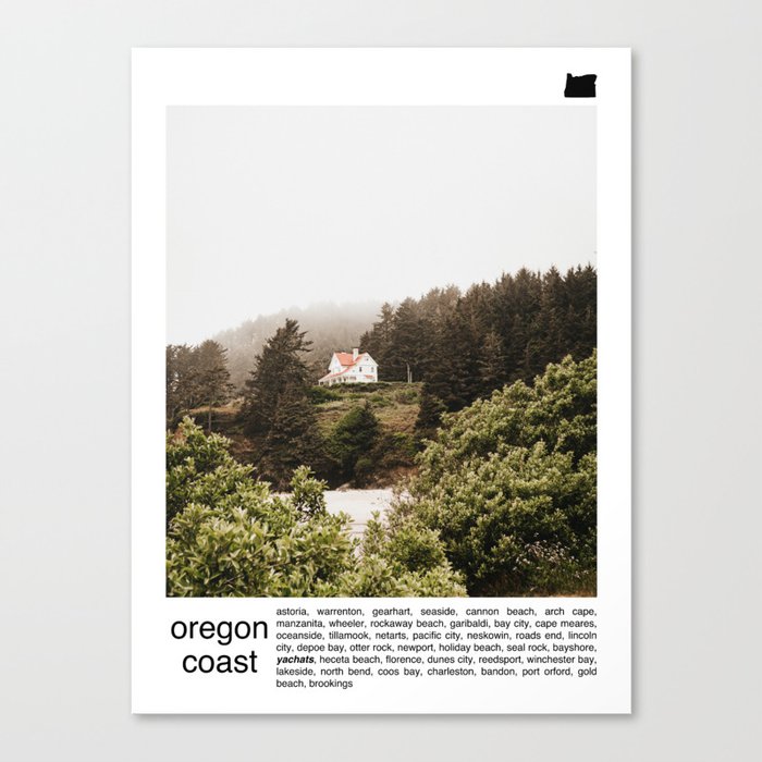 Foggy Oregon Coast | Travel Photography Minimalism Canvas Print