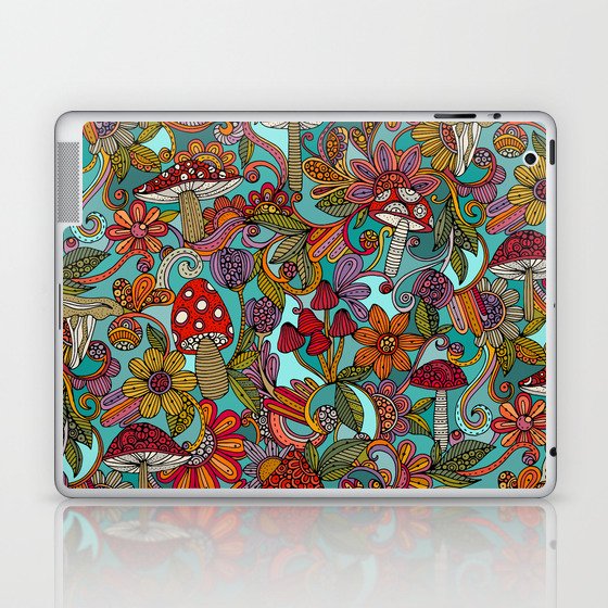 Little Mushrooms (blue background) Laptop & iPad Skin