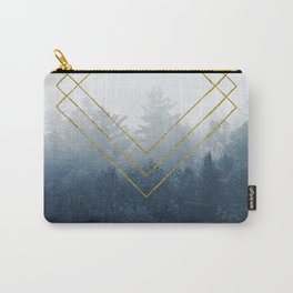 Forest Geometry in Classic Blue Carry-All Pouch