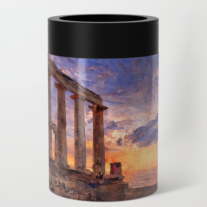 Greek Temple by the Sea Can Cooler