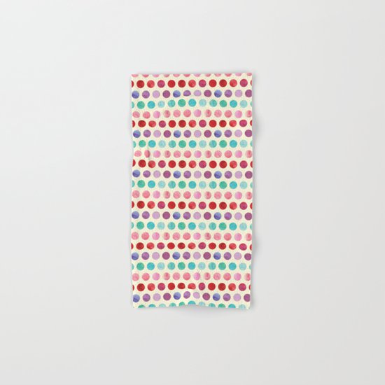 Watercolor Circles Pattern Hand & Bath Towel
