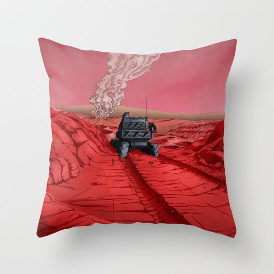 Green Mars Throw Pillow