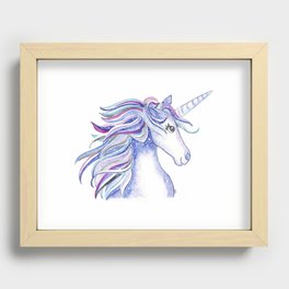 Purple Unicorn Recessed Framed Print