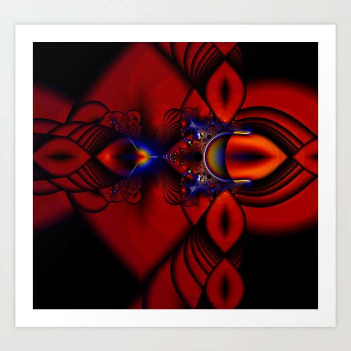 Ruby Abstract Stained Glass Window Art Print
