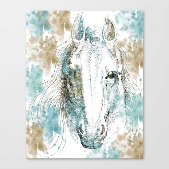 Watercolor Horse Canvas Print