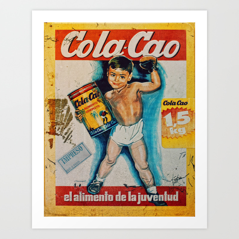 Cola Cao Vintage advertising poster reproduction. 