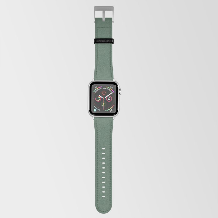 Dark Green Solid Color Pantone Myrtle 18-6114 TCX Shades of Green Hues Apple Watch Band