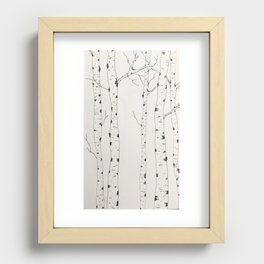 Birches in space Recessed Framed Print