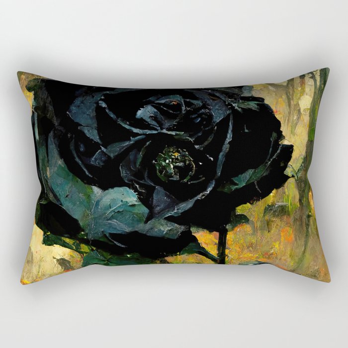 Black Rose Immortal Rectangular Pillow