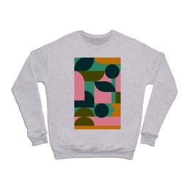 Vintage Geometric Shapes in Pink and Teal Crewneck Sweatshirt