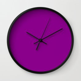 Dark Magenta Purple Solid Color Popular Hues Patternless Shades of Purple Collection - Hex #8B008B Wall Clock
