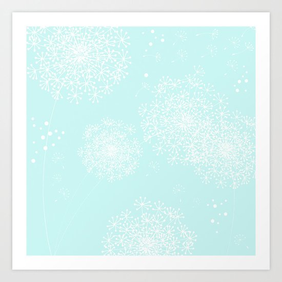 DANDY SNOWFLAKE AQUA Art Print