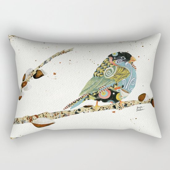 Cafe Swirly Bird 4 Rectangular Pillow