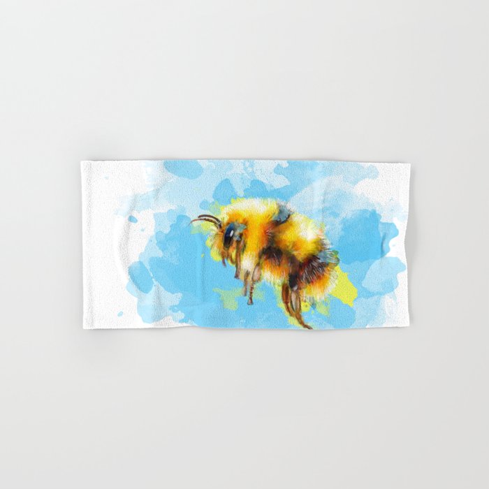 Bumble Away Bumble Bee - Insect Illustration Hand & Bath Towel by