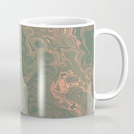 Marble Art Abstract Green and Gold Coffee Mug