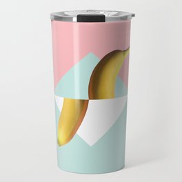 Tropical Fruit Banana Split Pop Art Geometrical Modern Retro Pastel Mexican Vegan Travel Mug