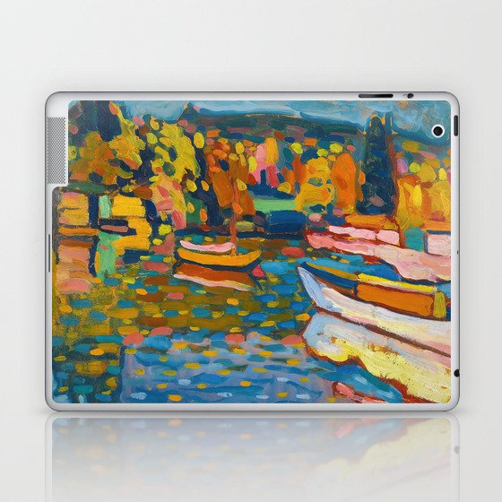 Study For Autumn Landscape With Boats (1908) Wassily Kandinsky (Russian, 1866 - 1944) Landscape Laptop & iPad Skin