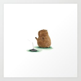 Meditating Capybara Art Print