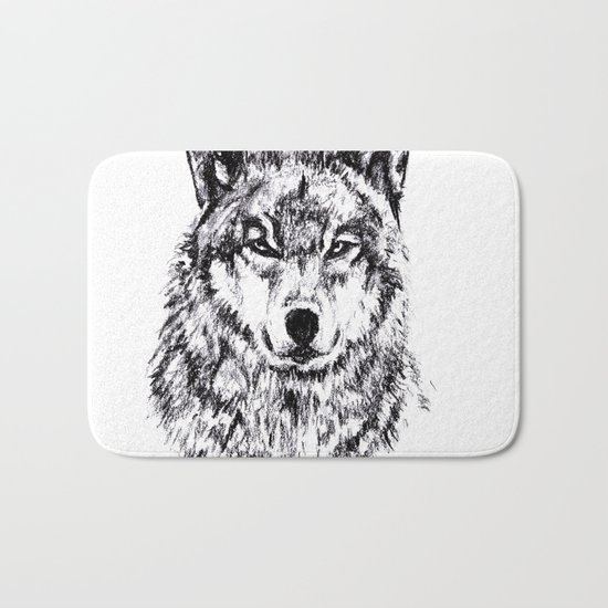 Wolf - Black 'n White Bath Mat