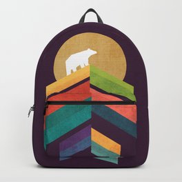 Lingering mountain with golden moon Backpack