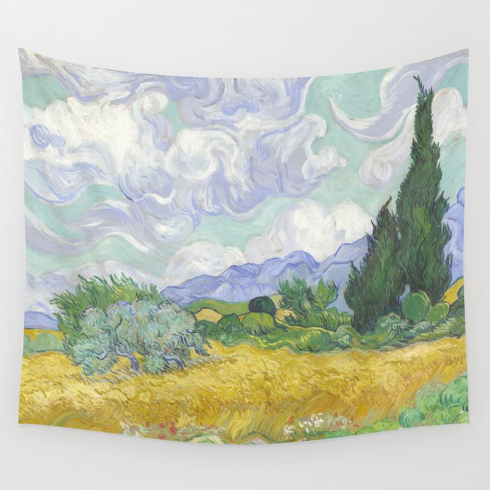 A Wheatfield With Cypresses By Vincent Van Gogh Wall Tapestry By Palazzoartgallery Society6