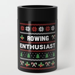 Rowing Enthusiast Ugly Christmas Sweater Gift Can Cooler
