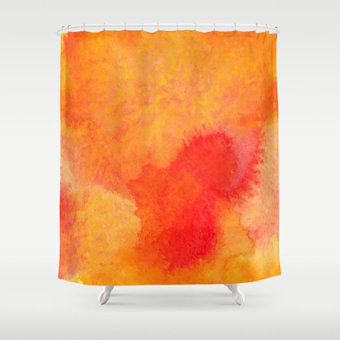 Orange watercolor paint vector background Shower Curtain