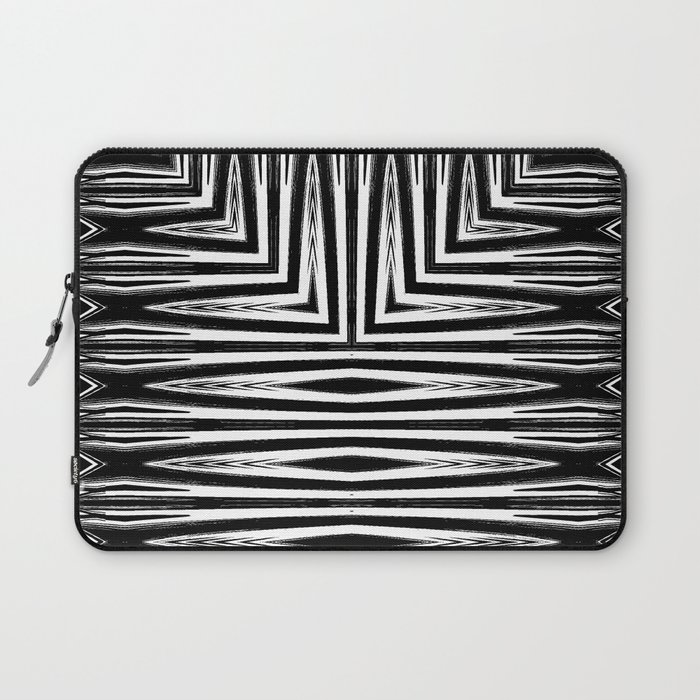 Geometric Black and White African Inspired Pattern Laptop Sleeve