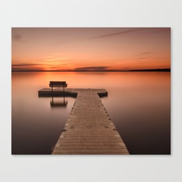 Sunset by Dock Canvas Print