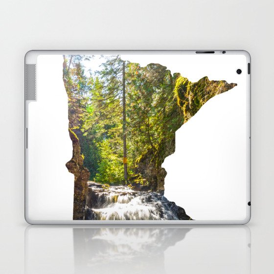 Minnesota Map | Waterfall and River Canyon Laptop & iPad Skin