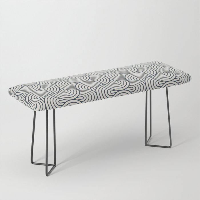 Geometric Ovals - Naval Blue Bench