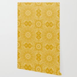 Boho Mustard Yellow Mandala Wallpaper