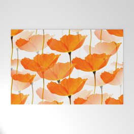 Orange Poppies On A White Background #decor #society6 #buyart Welcome Mat