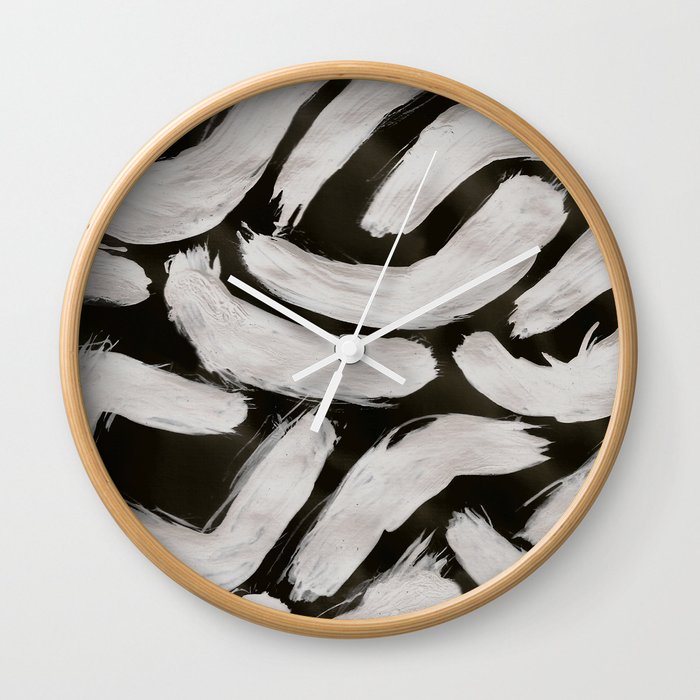 Worms Abstract White Black Wall Clock By Pasterne Society6