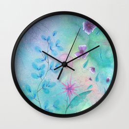 Ethereal garden watercolor painting Wall Clock