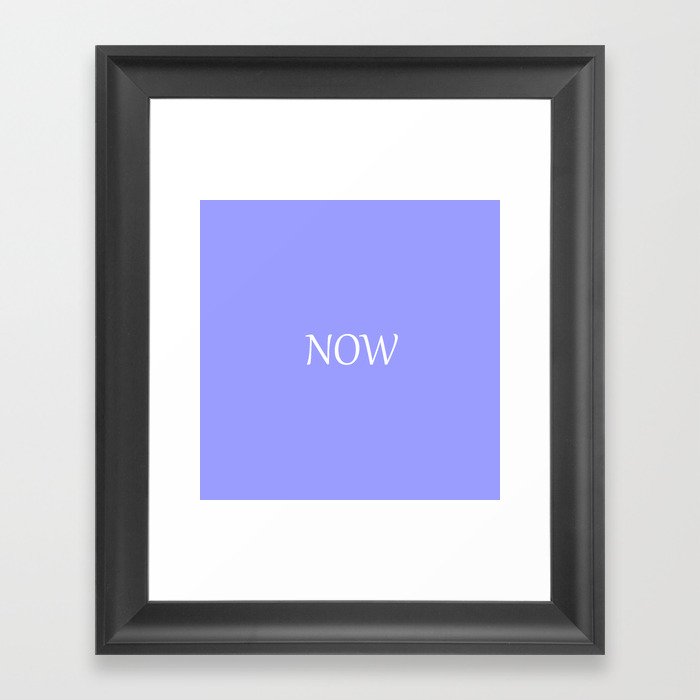 Now Periwinkle Blue pastel solid color modern abstract illustration  Framed Art Print