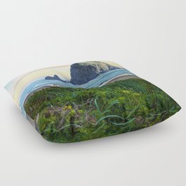 Haystack Rock Surreal Views | Travel Photography and Collage #2 Floor Pillow
