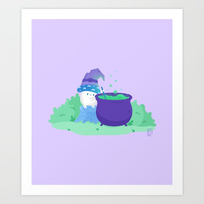 Mushroom Witch | Potion Making 101 Art Print