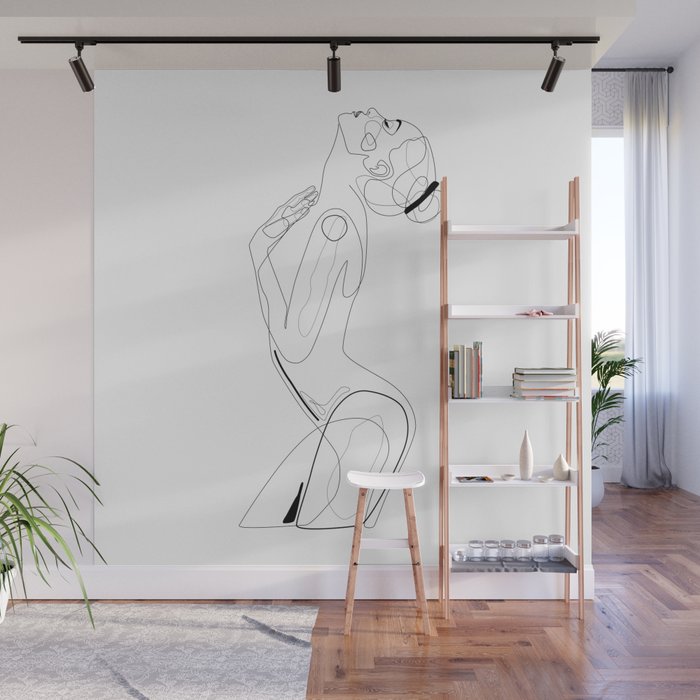 Naked Profile Lines Wall Mural