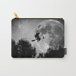 Flying witch | Moon witch | Witch cat | Witch broom | Halloween Carry-All Pouch