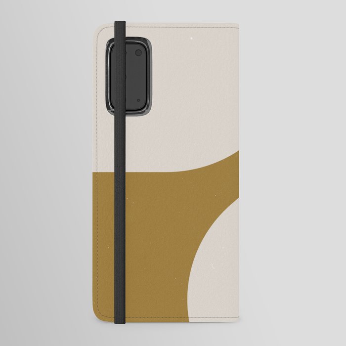Minimal Abstract Arches in Neutral Nude Beige on Tan Yellow  Android Wallet Case